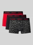 HUGO Trunks mit elastischem Label-Bund im 3er-Pack in Rot, Größe M