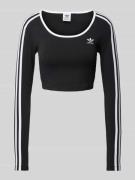 adidas Originals Cropped Longsleeve mit Label-Stitching in Black, Größ...