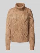 Christian Berg Woman Strickpullover mit Zopfmuster in Taupe, Größe L