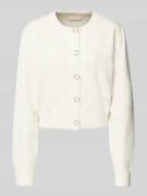 Guess Strickjacke mit gerippten Abschlüssen Modell 'SARAH' in Offwhite...