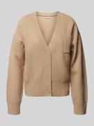 Tommy Hilfiger Cardigan mit aufgesetzter Brusttasche in Beige, Größe L