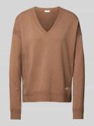 LIU JO SPORT Oversized Strickpullover mit gerippten Abschlüssen in Cog...