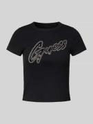 Guess T-Shirt mit Label-Print in BLACK, Größe L