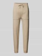 POLO RALPH LAUREN Stoffhose mit elastischem Bund in Beige Melange, Grö...