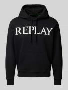 Replay Hoodie mit Label-Print in Black, Größe L