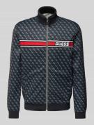 Guess Activewear Sweatjacke mit Label-Stitching Modell 'KORBIN' in Bla...