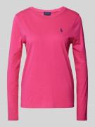 POLO RALPH LAUREN Longsleeve mit Logo-Stitching in Pink, Größe L