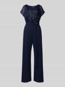 Swing Jumpsuit mit Paillettenbesatz in Marine, Größe 34