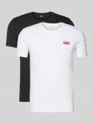 Levi's® Slim Fit T-Shirt mit Label-Print im 2er-Pack in Black, Größe L