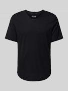 Only & Sons T-Shirt mit V-Ausschnitt Modell 'BENNE' in Black, Größe L