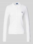 POLO RALPH LAUREN Longsleeve mit Label-Stitching in Weiss, Größe L