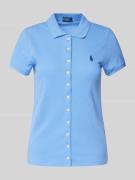 POLO RALPH LAUREN Poloshirt mit Label-Stitching in Blau, Größe L