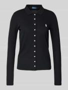 POLO RALPH LAUREN Longsleeve mit Label-Stitching in Black, Größe L