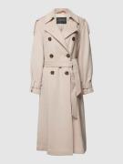 comma Trenchcoat mit Bindegürtel in unifarbenem Design in Hellbraun, G...