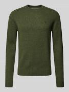 MCNEAL Wollpullover mit Label-Stitching in Khaki Melange, Größe XXL