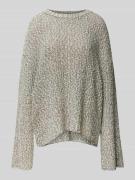 Gina Tricot Oversized Strickpullover mit geripptem Rundhalsausschnitt ...