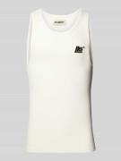 Low Lights Studios Tanktop mit Label-Stitching Modell 'BLOCK' in Offwh...