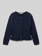 Tom Tailor Regular Fit Strickjacke mit Lochstrick-Muster in Marine, Gr...