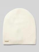 Seeberger Beanie mit Label-Detail in Offwhite, Größe 1