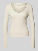 Calvin Klein Jeans Longsleeve mit Label-Patch in Beige, Größe S