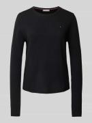 Tommy Hilfiger Strickpullover mit Logo-Stitching in Black, Größe L