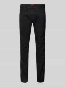 HUGO Slim Fit Jeans mit Paillettenbesatz Modell 'HUGO 708' in Black, G...