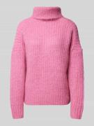 Fynch-Hatton Strickpullover mit Rollkragen in Pink, Größe L