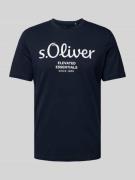 s.Oliver RED LABEL T-Shirt mit Label-Print in Marine, Größe L