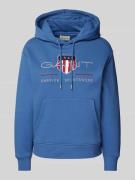 Gant Hoodie mit Label-Stitching in Hellblau, Größe L