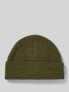 Superdry Beanie mit breitem Umschlag und Logo-Stitching in Oliv Melang...