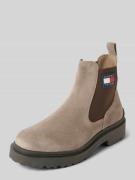 Tommy Jeans Chelsea Boots aus Leder mit Label-Patch in Taupe, Größe 42