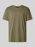 HUGO T-Shirt mit Label-Print Modell 'Laze' in Oliv, Größe M