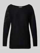 Guess Strickpullover mit Ziersteinbesatz Modell 'LESLIE' in Black, Grö...