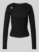 Guess Longsleeve mit Label-Applikation Modell 'FEBE' in Black, Größe S