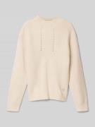 Guess Strickpullover mit Label-Applikation in Sand, Größe 140