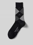 Burlington Socken mit Zickzack-Muster Modell 'Queen' in Anthrazit, Grö...