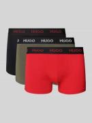 HUGO Trunks mit Label-Bund im 3er-Pack in Rot, Größe S