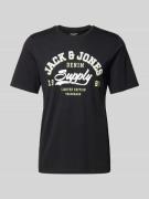 Jack & Jones T-Shirt mit Label-Print in Black, Größe M