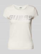 Guess Activewear T-Shirt mit Strasssteinbesatz Modell 'KIARA' in Offwh...