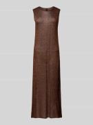 Stefanel Maxikleid mit Strukturmuster in Mittelbraun, Größe L