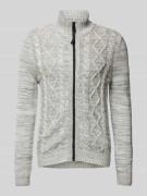 Lerros Strickjacke mit Stehkragen in Offwhite, Größe XL