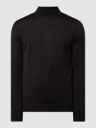 Casual Friday Wollpullover mit Label-Detail in Black, Größe XXL