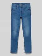 s.Oliver RED LABEL Slim Fit Jeans mit Gesäßtaschen in Blau, Größe 170