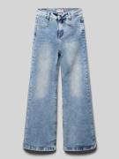 Blue Effect Wide Leg Jeans mit Label-Patch in Blau, Größe 146