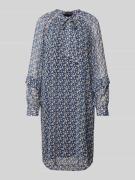 comma Knielanges Kleid mit Schleifen-Detail in Royal, Größe 38