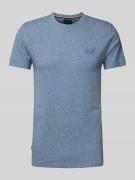 Superdry T-Shirt mit Label-Stitching in Royal Melange, Größe XXXL