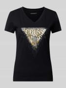 Guess T-Shirt mit Label-Print in Black, Größe M