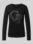 Guess Longsleeve mit Strasssteinbesatz in Black, Größe XS