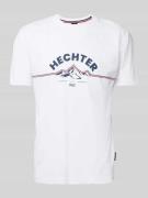 HECHTER PARIS T-Shirt mit Label-Print in Weiss, Größe L