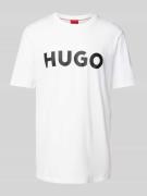 HUGO T-Shirt mit Label-Schriftzug Modell 'DULIVIO' in Weiss, Größe XL